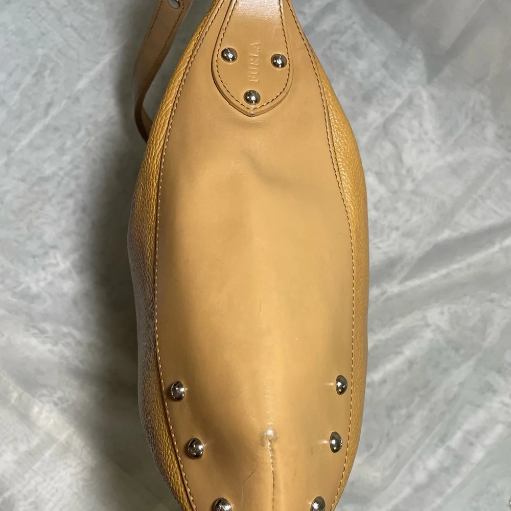 Vintage Furla Studded Leather Hobo Shoulder Bag ✨RARE✨